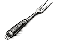 bbq grilling fork for grass-finished steaks